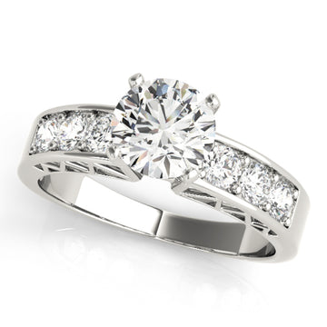 Silver Single Row Engagement Ring Channel Set